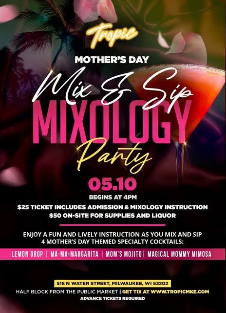 Mix and Sip Mixology Party at Tropic Milwaukee